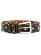 Saint Laurent Studded Belt, Men's, Size: 95, Black, Leather/metal Other