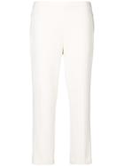 Theory Cropped Slim Fit Trousers - White
