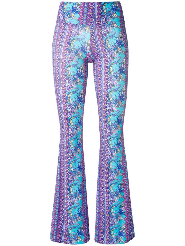 Mc2 Saint Barth - Sheily Flared Trousers - Women - Spandex/elastane/viscose - S/m, Blue, Spandex/elastane/viscose