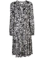 Milly Leopard Print Wrap Dress - White