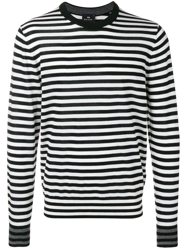 Ps By Paul Smith Striped Knit Sweater - Black