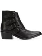 Toga Pulla Four Buckle Boots - Black