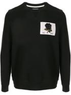 Kent & Curwen Logo Patch Rose Embroidered Sweatshirt - Black