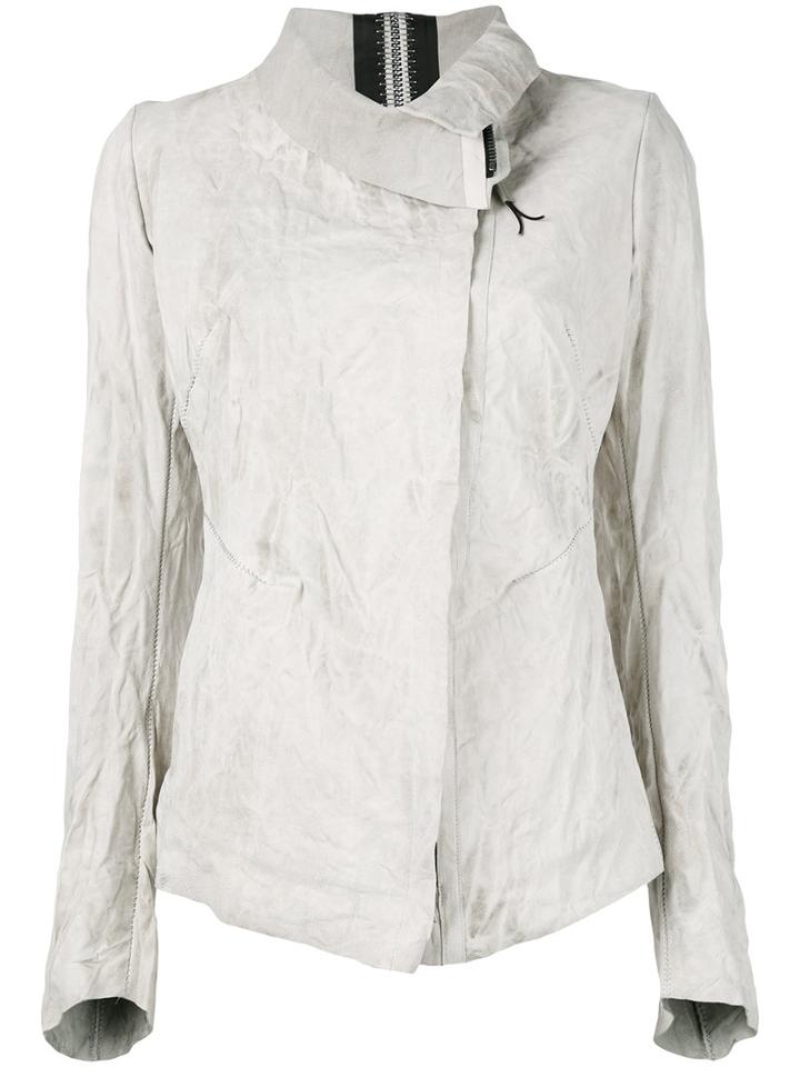 Isaac Sellam Experience - 'electrique' Jacket - Women - Lamb Skin - 38, Grey, Lamb Skin