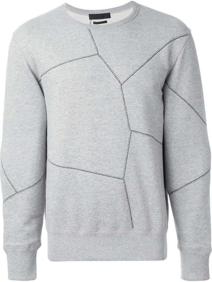 Alexander Mcqueen Stitch Detail Sweatshirt, Men's, Size: Medium, Grey, Cotton