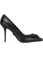 Versace Medusa Pumps, Women's, Size: 38, Black, Leather
