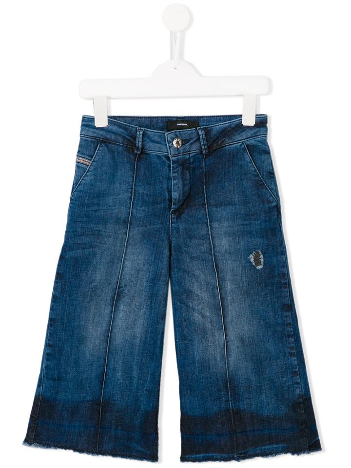 Diesel Kids - Wide Leg Jeans - Kids - Cotton/spandex/elastane - 9 Yrs, Blue