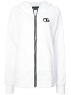 Baja East Zipped Logo Hoodie - White