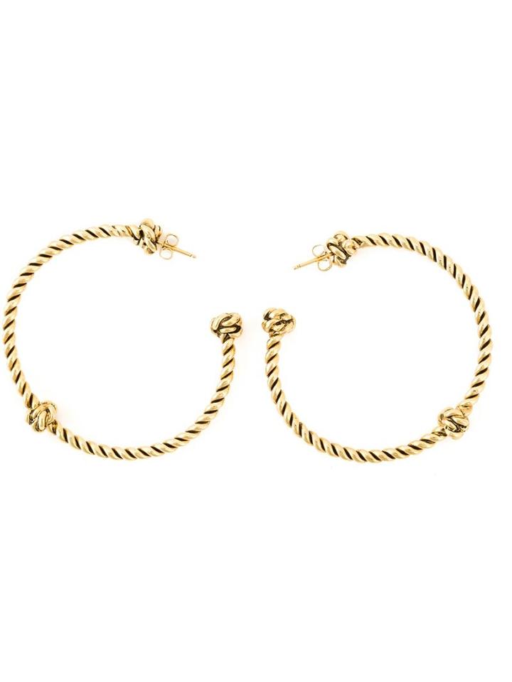 Aurelie Bidermann Palazzo Hoop Earrings, Women's, Metallic, Gold Plated Brass