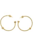 Aurelie Bidermann Palazzo Hoop Earrings, Women's, Metallic, Gold Plated Brass