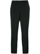 Twin-set Pleat Detail Cropped Trousers, Size: 40, Black, Polyester/wool/spandex/elastane