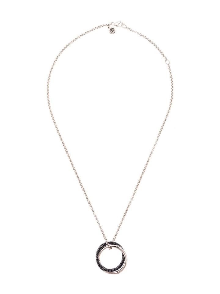 John Hardy Bamboo Lava Medium Interlink Sapphire Pendant Necklace -