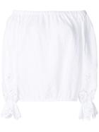 Forte Couture Embroidered Off Shoulder Blouse - White