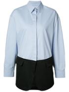 Paco Rabanne - Block Contrast Hem Shirt - Women - Cotton/spandex/elastane/viscose/wool - 40, Blue, Cotton/spandex/elastane/viscose/wool