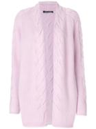 Iris Von Arnim Twist Knit Open Front Cardigan - Pink & Purple