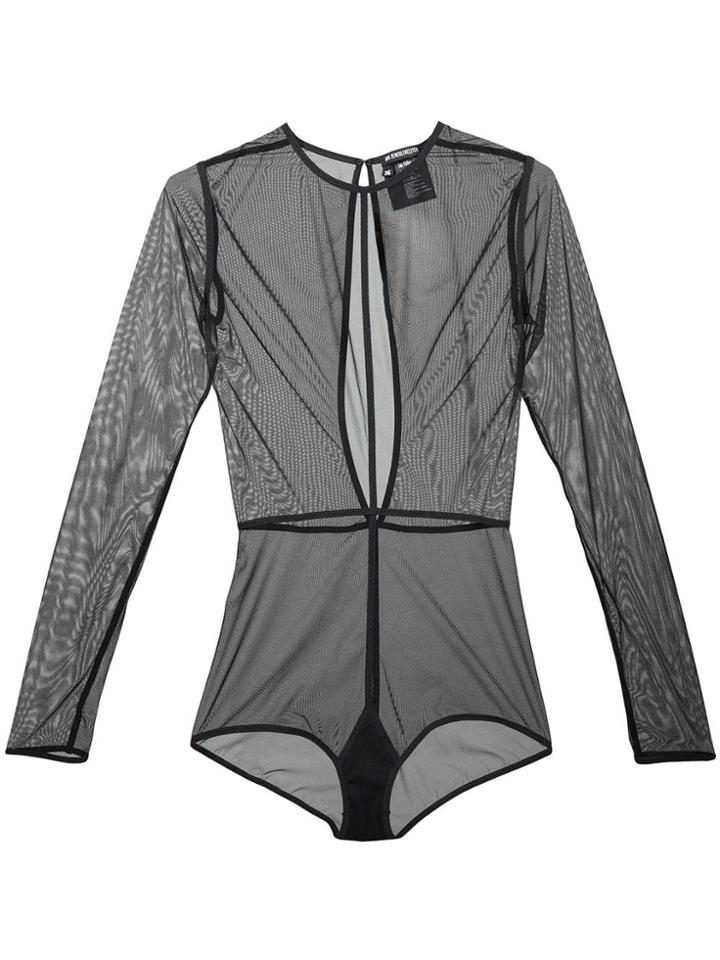 Ann Demeulemeester Longsleeved Sheer Bodysuit - Black