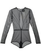 Ann Demeulemeester Longsleeved Sheer Bodysuit - Black