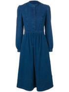 A.p.c. Elasticated Waist Midi Dress - Blue