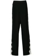 Stella Mccartney Scalloped Lace Trimmed Trousers - Black