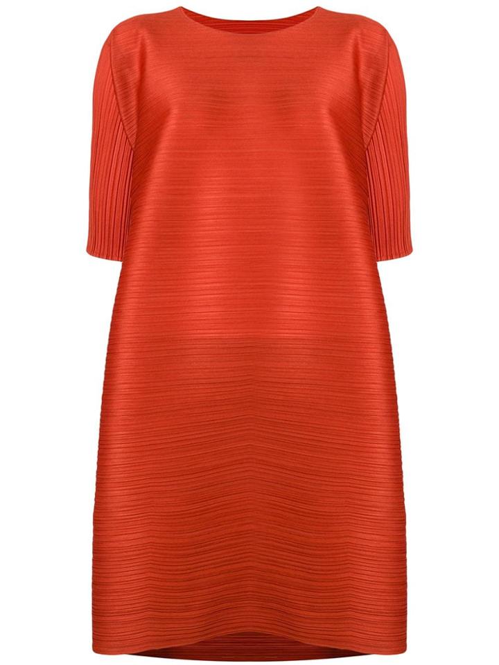 Pleats Please By Issey Miyake Flared Pleated Dress - Yellow & Orange