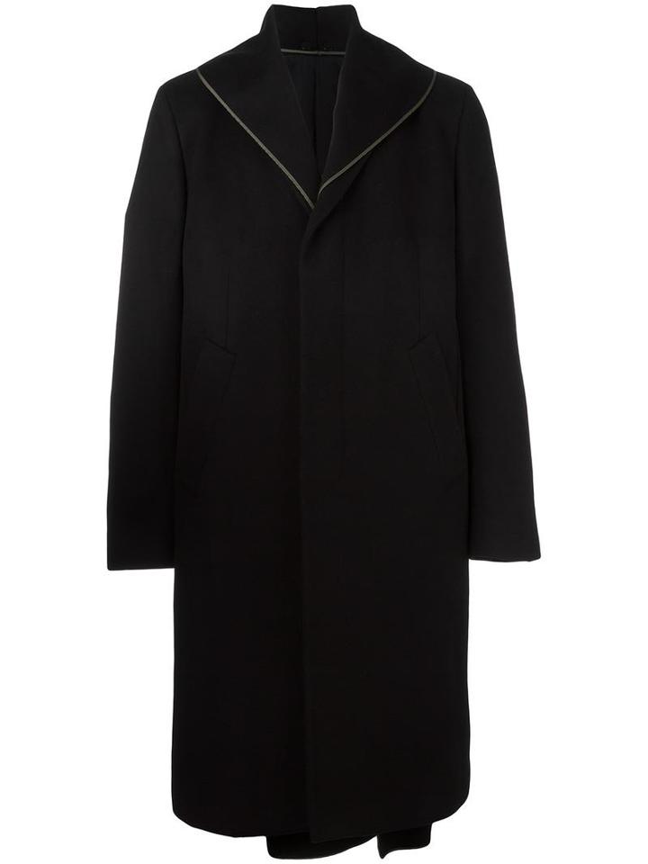 Z Zegna Oversize Single Breasted Coat, Men's, Size: 52, Black, Wool/camel Hair/cotton/cupro