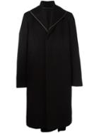 Z Zegna Oversize Single Breasted Coat, Men's, Size: 52, Black, Wool/camel Hair/cotton/cupro
