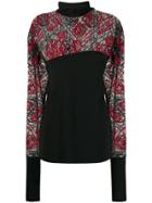 Romeo Gigli Pre-owned 1990s Sheer Embroidered Panels Blouse - Black
