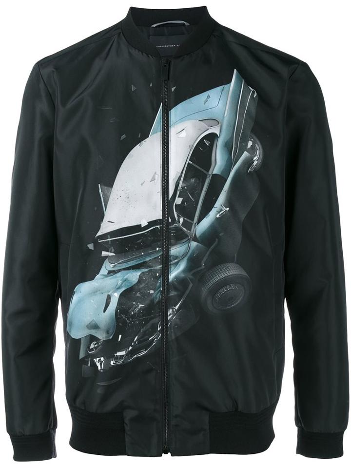 Christopher Kane Car Crash Bomber Jacket, Men's, Size: 48, Black, Nylon/viscose
