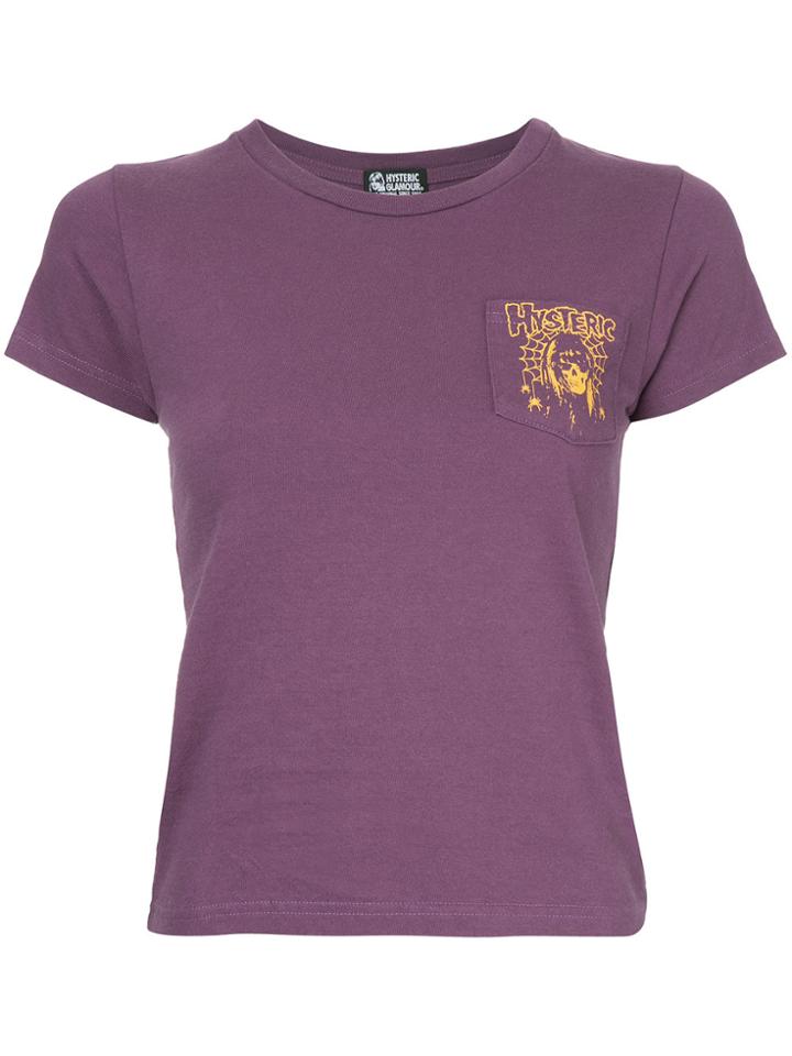 Hysteric Glamour Spider Web Girl Pocket T-shirt - Pink & Purple