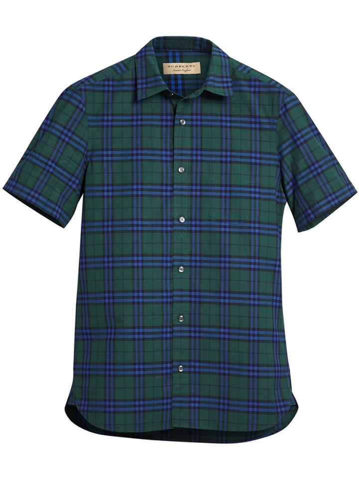 Burberry Short-sleeve Check Shirt - Green