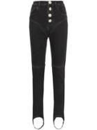 Alessandra Rich High-rise Stirrup Jeans - Black