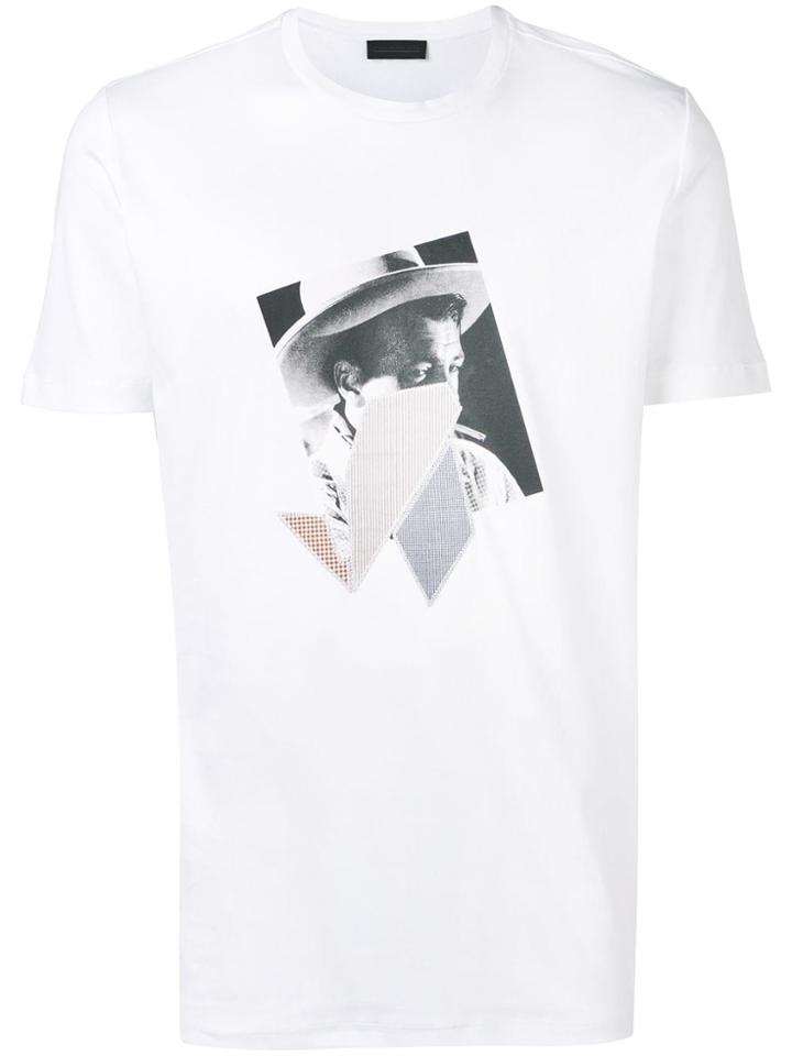 Diesel Black Gold T-shirt With Print And Patchwork - White