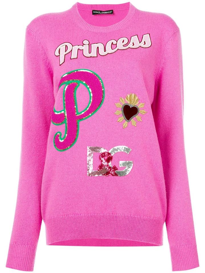 Dolce & Gabbana Princess Patch Jumper - Pink