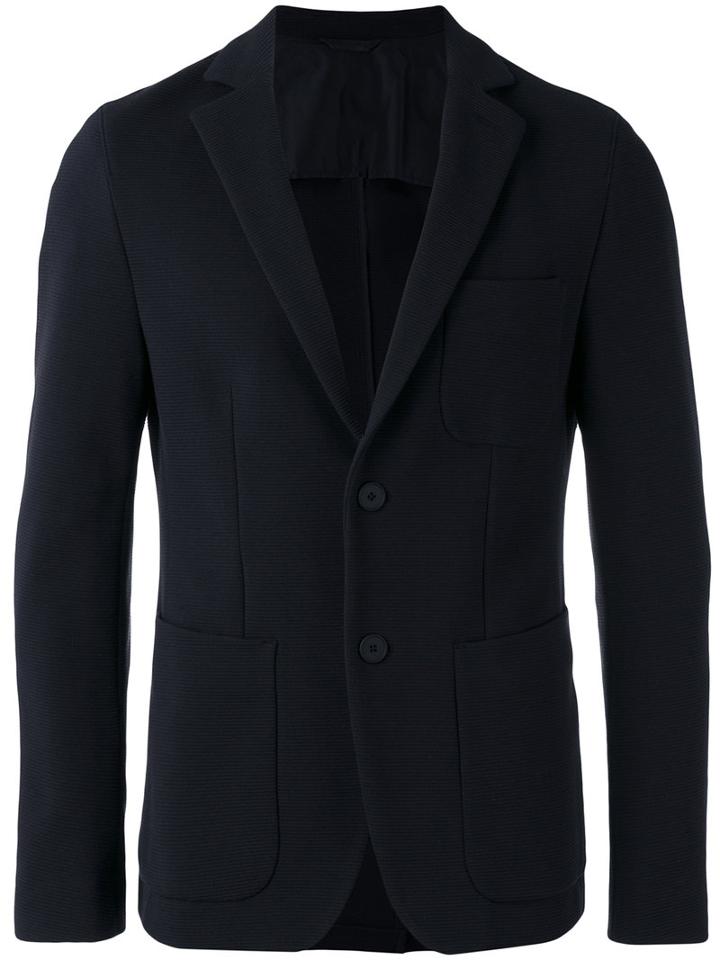 Boss Hugo Boss Button Up Blazer, Men's, Size: 52, Blue, Polyamide/cotton/spandex/elastane/polyester