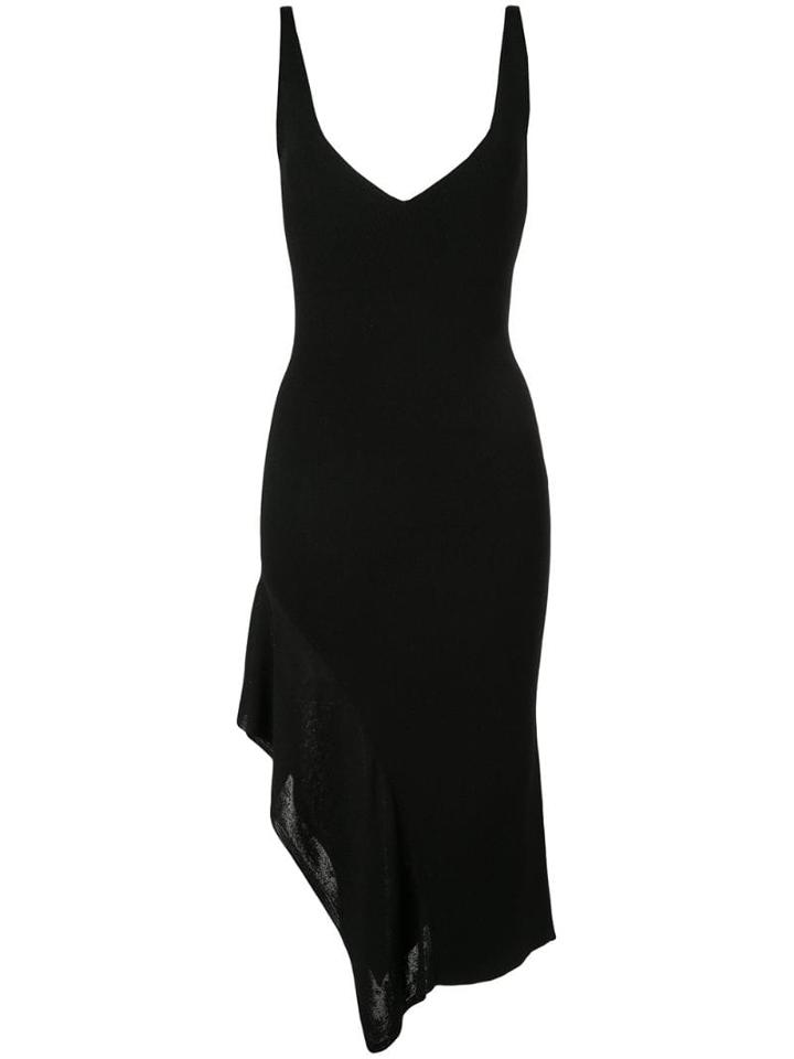 Cushnie Fitted Asymmetric Hem Dress - Black