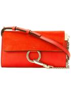 Chloé - Faye Wallet On Strap Bag - Women - Calf Leather/suede - One Size, Red, Calf Leather/suede