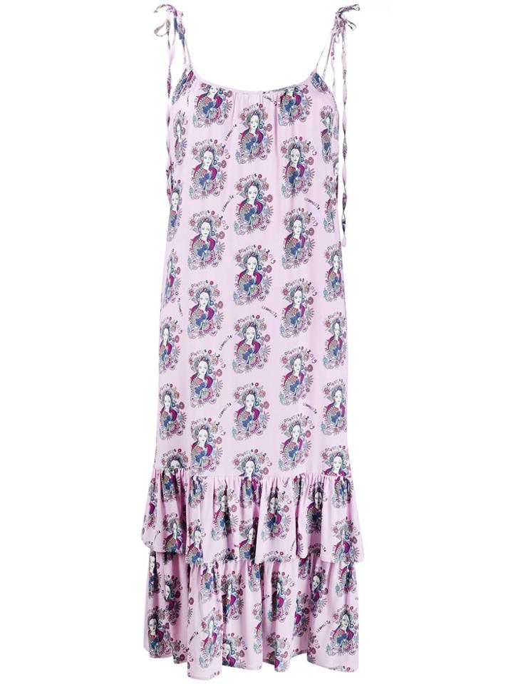 La Doublej Demeter Print Tiered Dress - Pink