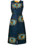 Fendi Embroidered Fitted Dress - Blue