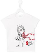 Simonetta Strike A Pose! Print T-shirt, Girl's, Size: 6 Yrs, White