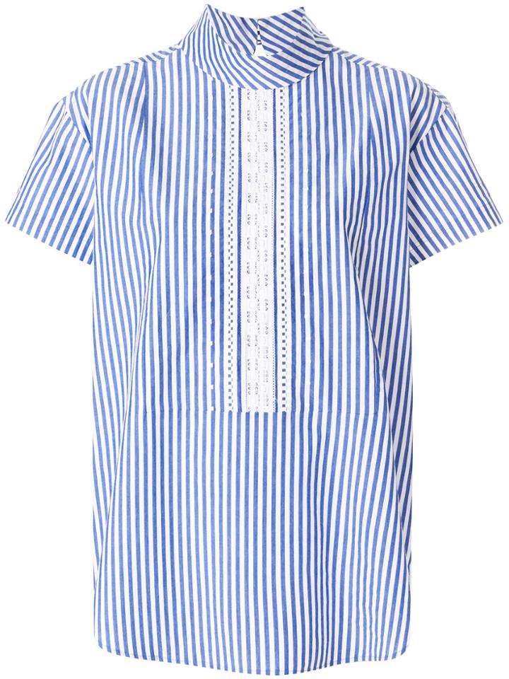 Ps By Paul Smith Short Sleeve Striped Blouse - Blue