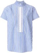 Ps By Paul Smith Short Sleeve Striped Blouse - Blue