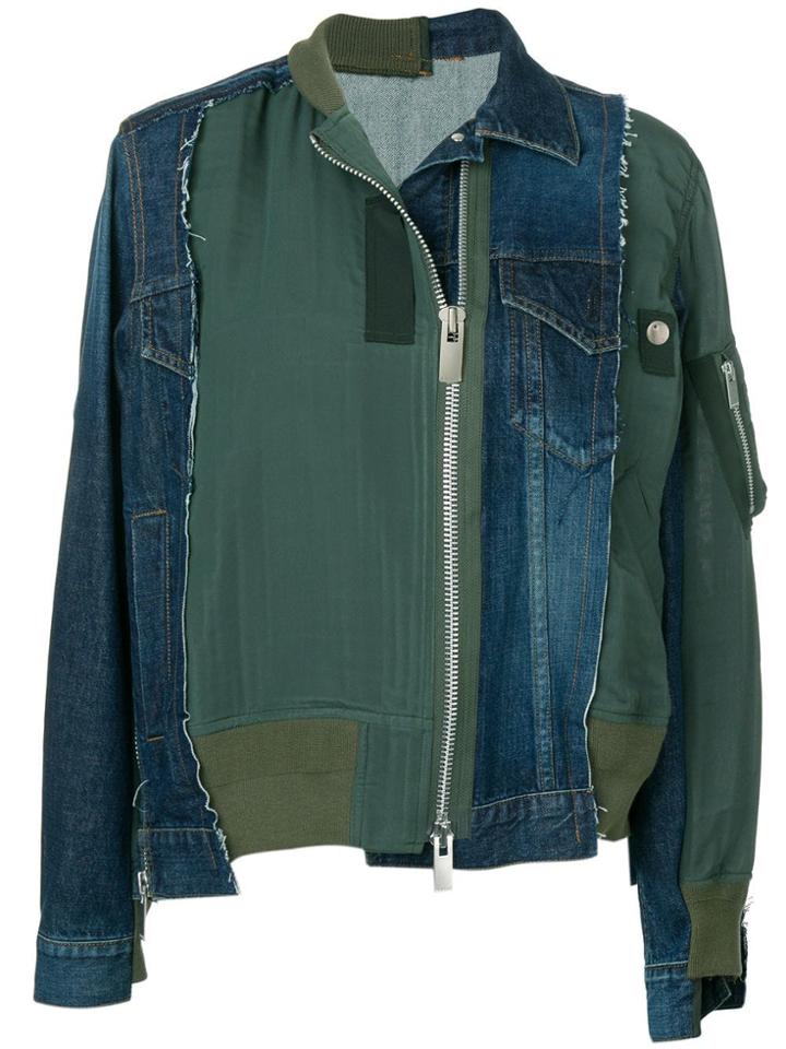 Sacai Hybrid Denim Bomber Jacket - Blue