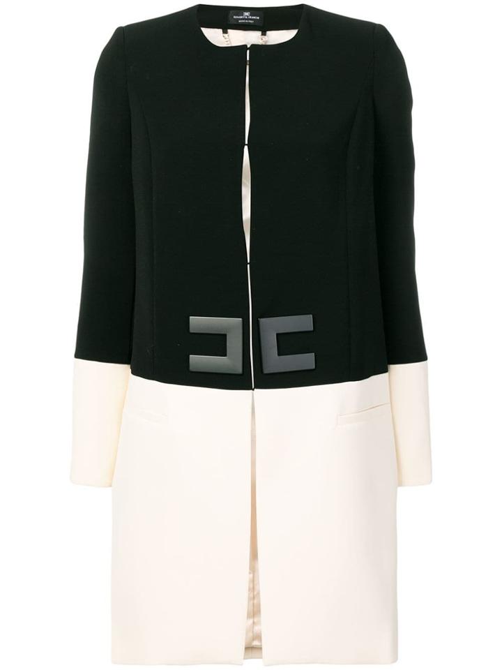Elisabetta Franchi Two-tone Coat - Black