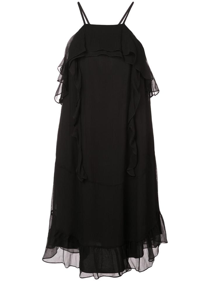 Rachel Zoe Ruffle Trim Dress - Black
