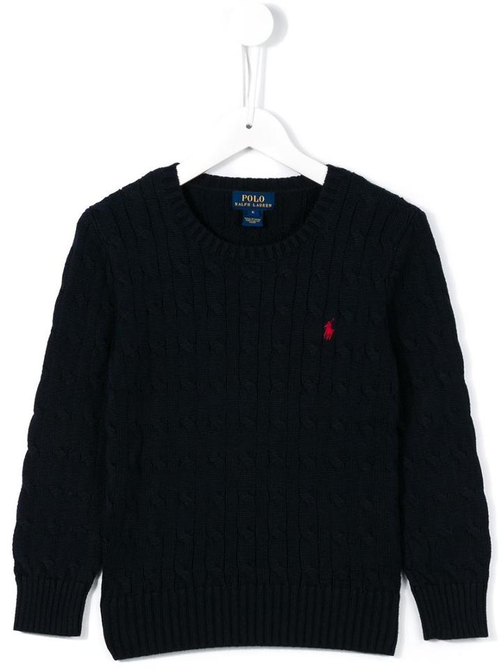 Ralph Lauren Kids Cable Knit Jumper, Boy's, Size: 12 Yrs, Blue