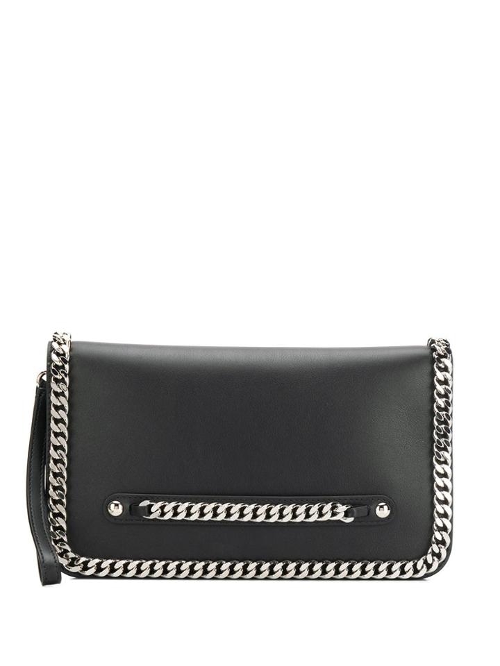 Casadei Chain Trim Clutch - Black