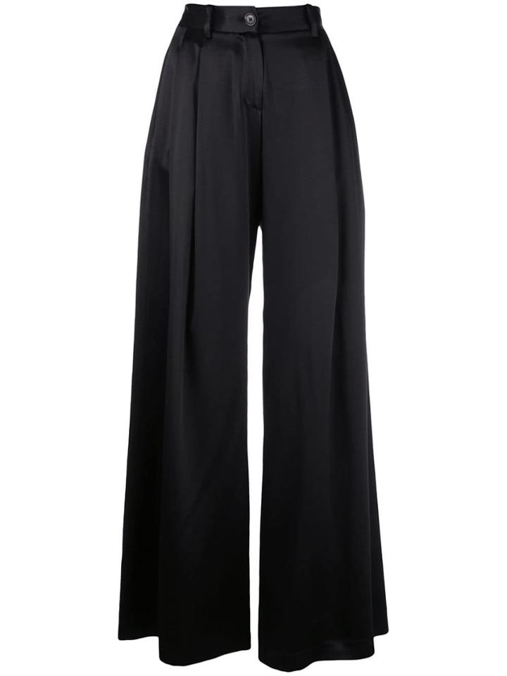 Nili Lotan Silk Palazzo Pants - Black