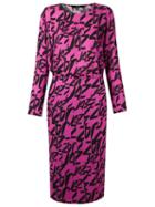 Andrea Marques Abstract Print Midi Dress, Women's, Size: 40, Pink/purple, Viscose