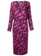 Andrea Marques Abstract Print Midi Dress, Women's, Size: 40, Pink/purple, Viscose