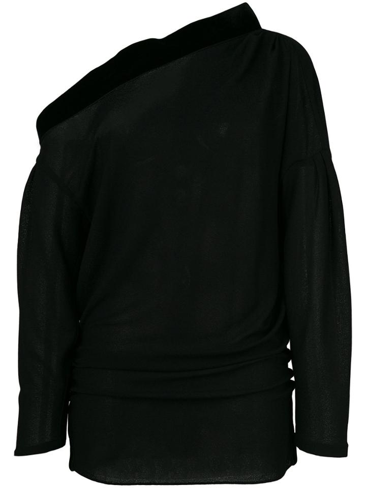 Tom Ford Asymmetric Draped Top - Black